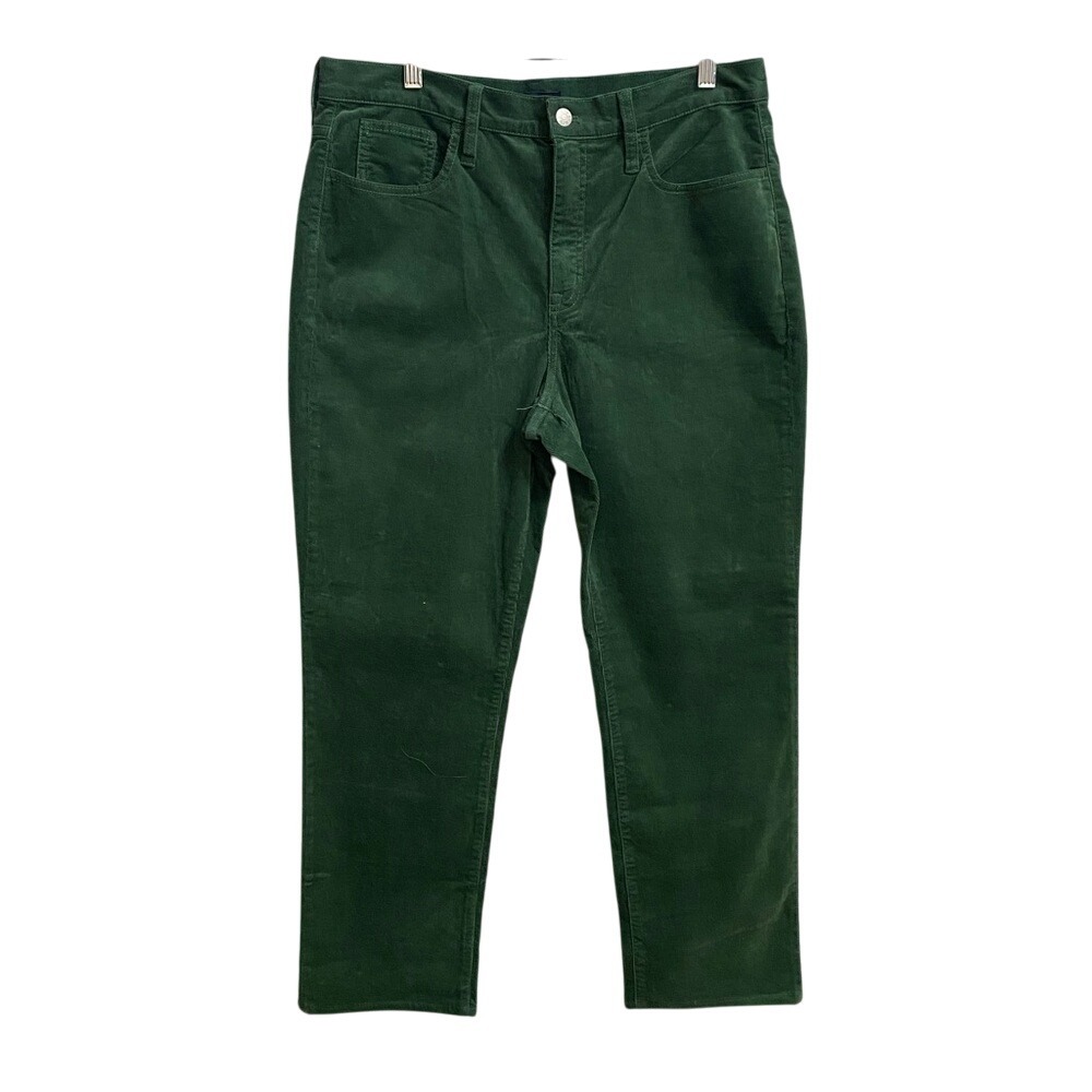 J.Crew Women Corduroy Pants 31 High Rise Straight Leg Green